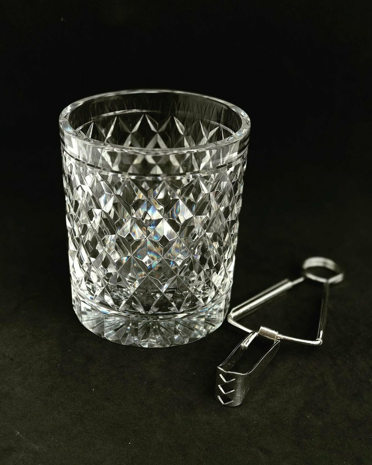Ice Bucket Vintage Heavycut Crystal Bucket 50s. Carved, Bar Accessories, Mid Century Modern Vintage Bar, Cocktails Gift Him