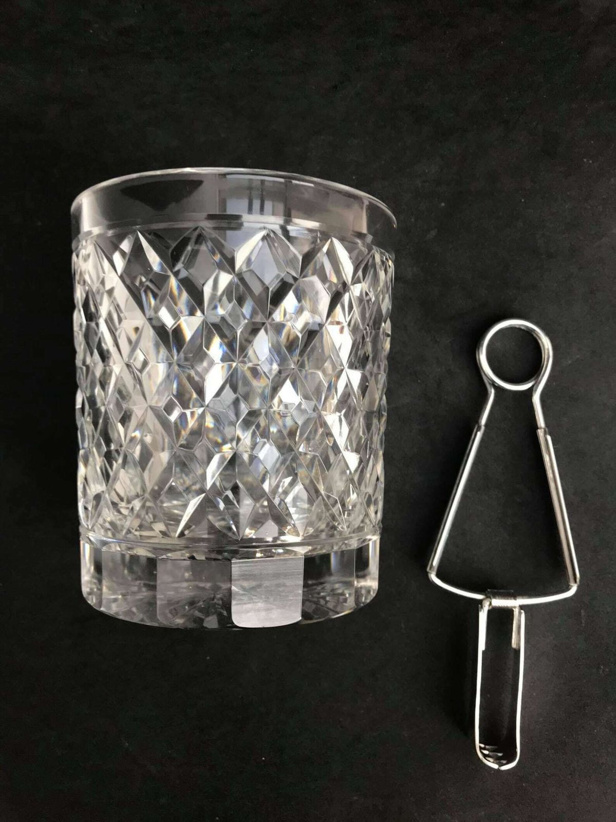Ice Bucket Vintage Heavycut Crystal Bucket 50s. Carved, Bar Accessories, Mid Century Modern Vintage Bar, Cocktails Gift Him photo vinterior