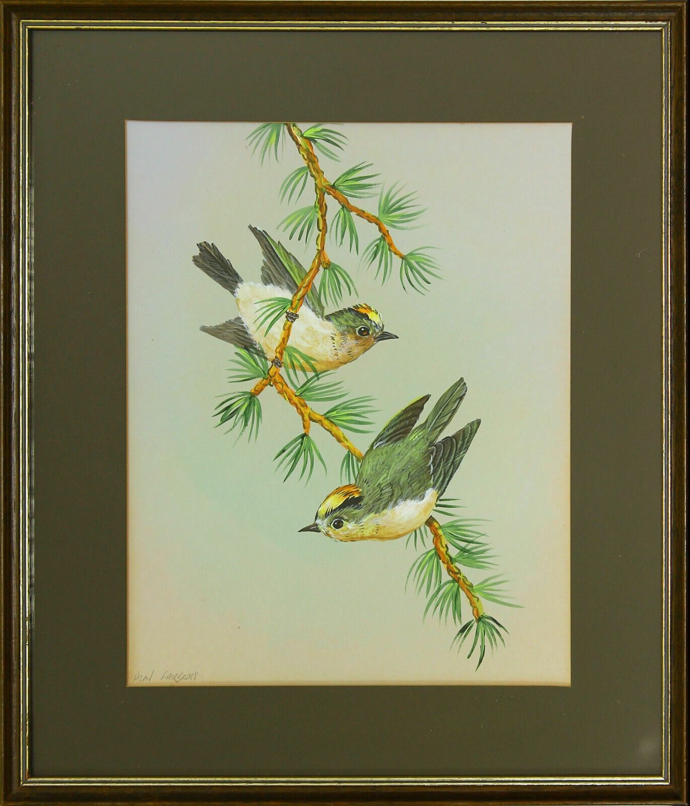 Acrylic Painting By Alan Fairbrass. Goldcrests