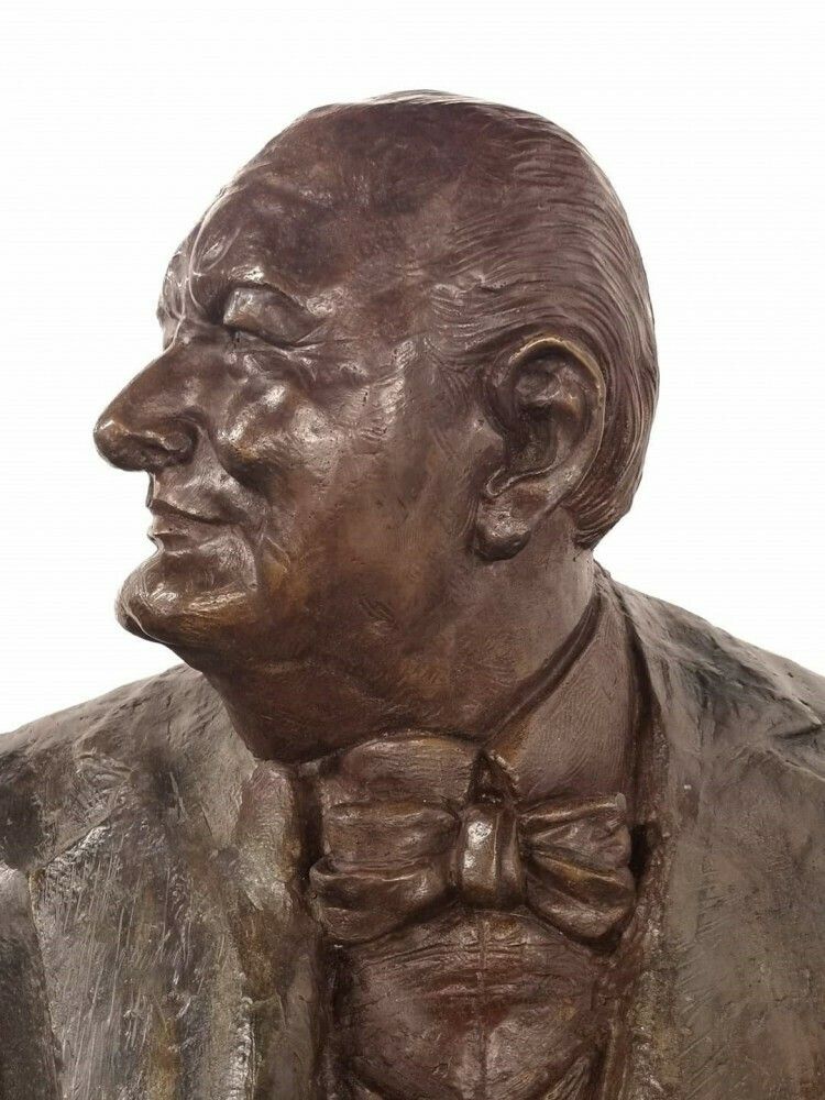 Large Bronze Winston Churchill Statue Seated British Pm Casting photo buy
