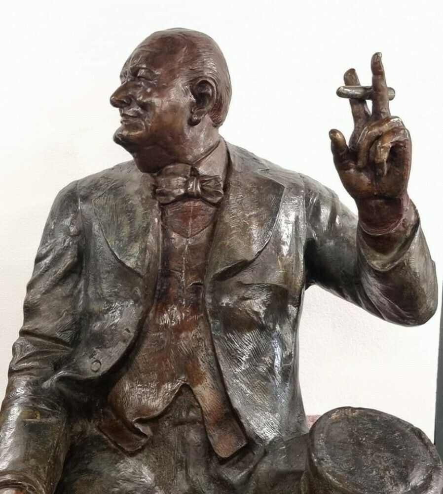 photo vinterior Large Bronze Winston Churchill Statue Seated British Pm Casting