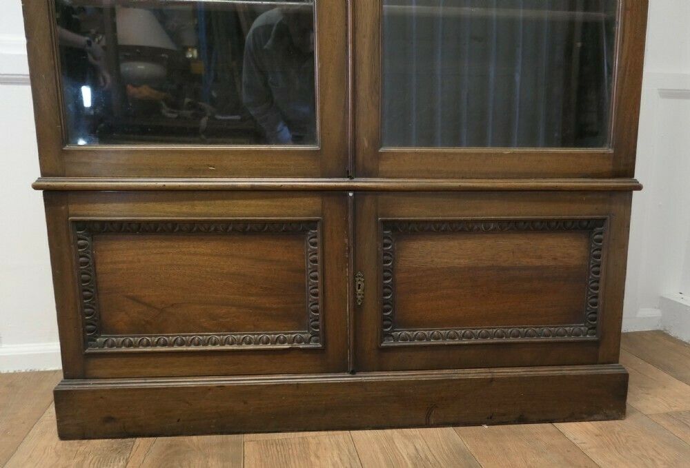 19th Century Tall Glazed Bookcase, With Cupboard Under photo furniture