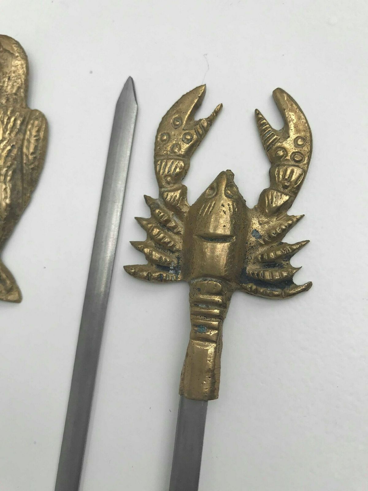 Barbecue Skewers Set Large 6 Barbecue Pikes, Kebab Brass And Steel, 60s, Barbecue Lover Gift Grill Accessories Gift For Man Marshmallow photo Home Decor