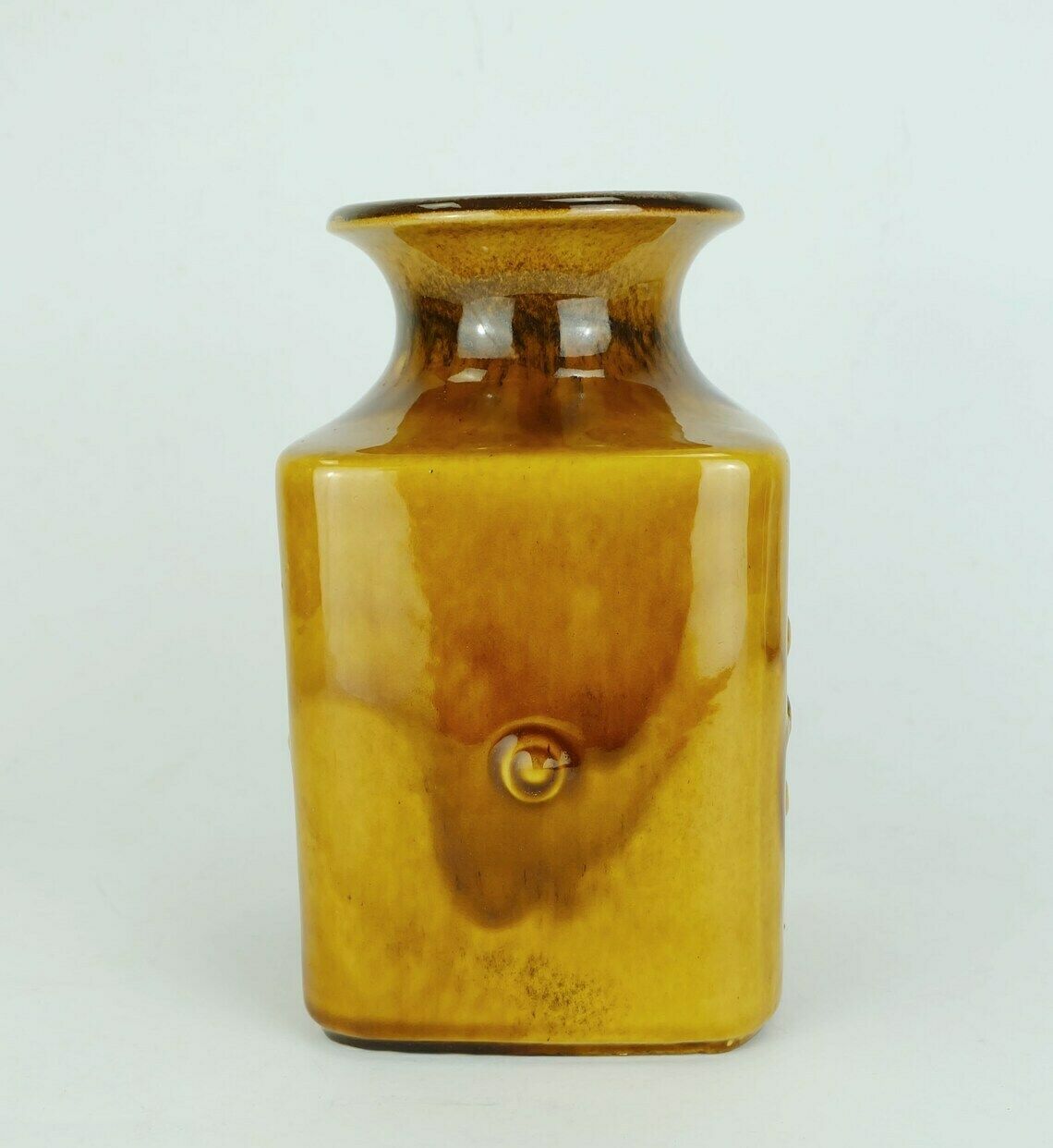 Carstens Vase Amber Glaze Relief Decor Model No 7012 20 Mid Century 1960s Wgp photo Home Decor