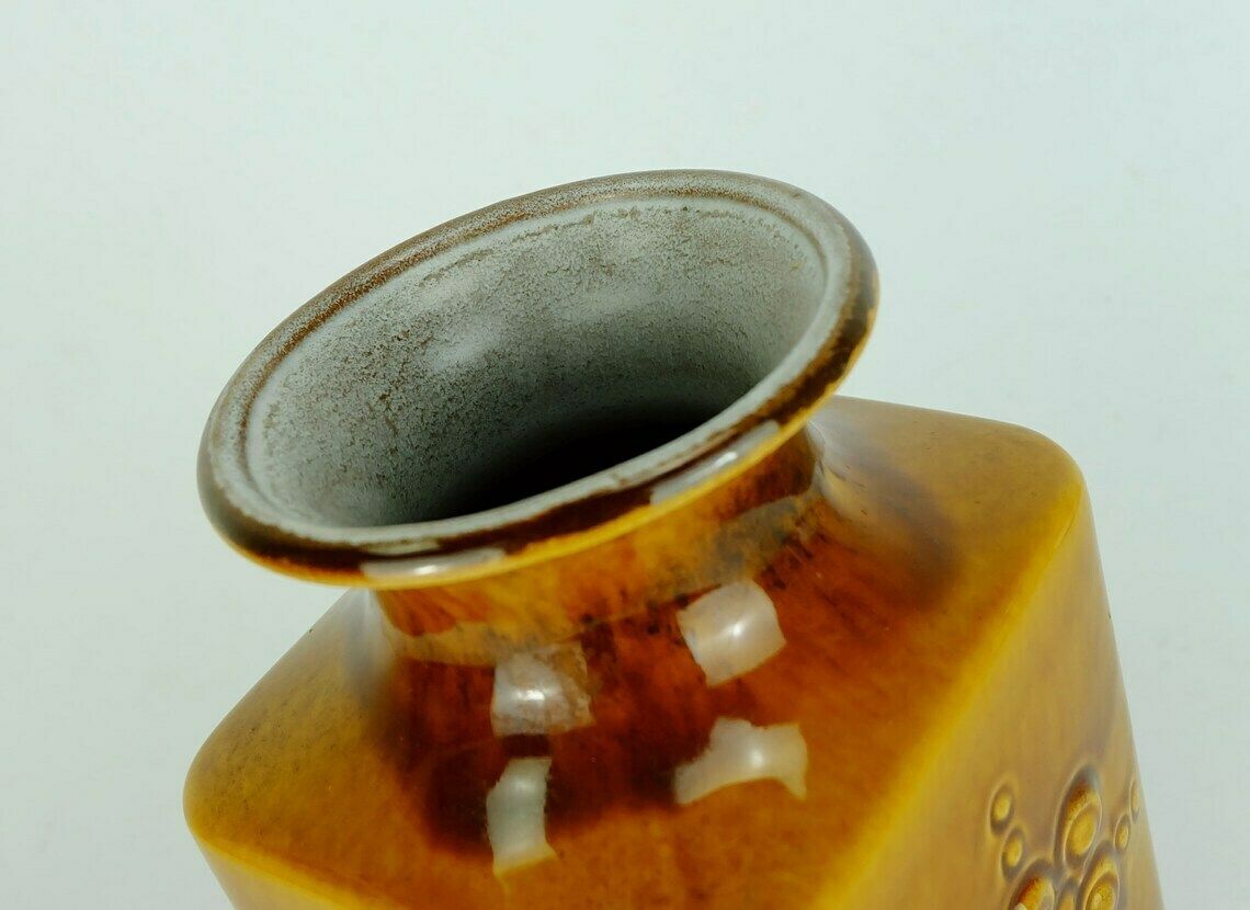 Carstens Vase Amber Glaze Relief Decor Model No 7012 20 Mid Century 1960s Wgp photo 76.61749999999999