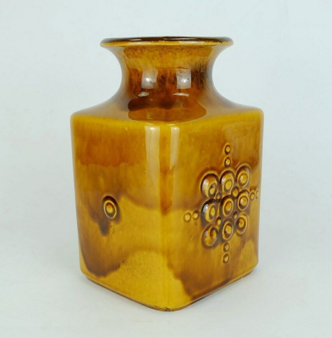 Carstens Vase Amber Glaze Relief Decor Model No 7012 20 Mid Century 1960s Wgp photo vinterior