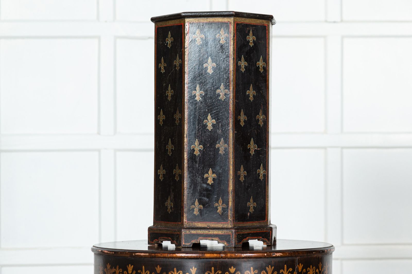 French Napoleon III Fleur De Lis Painted Umbrella Stand photo buy
