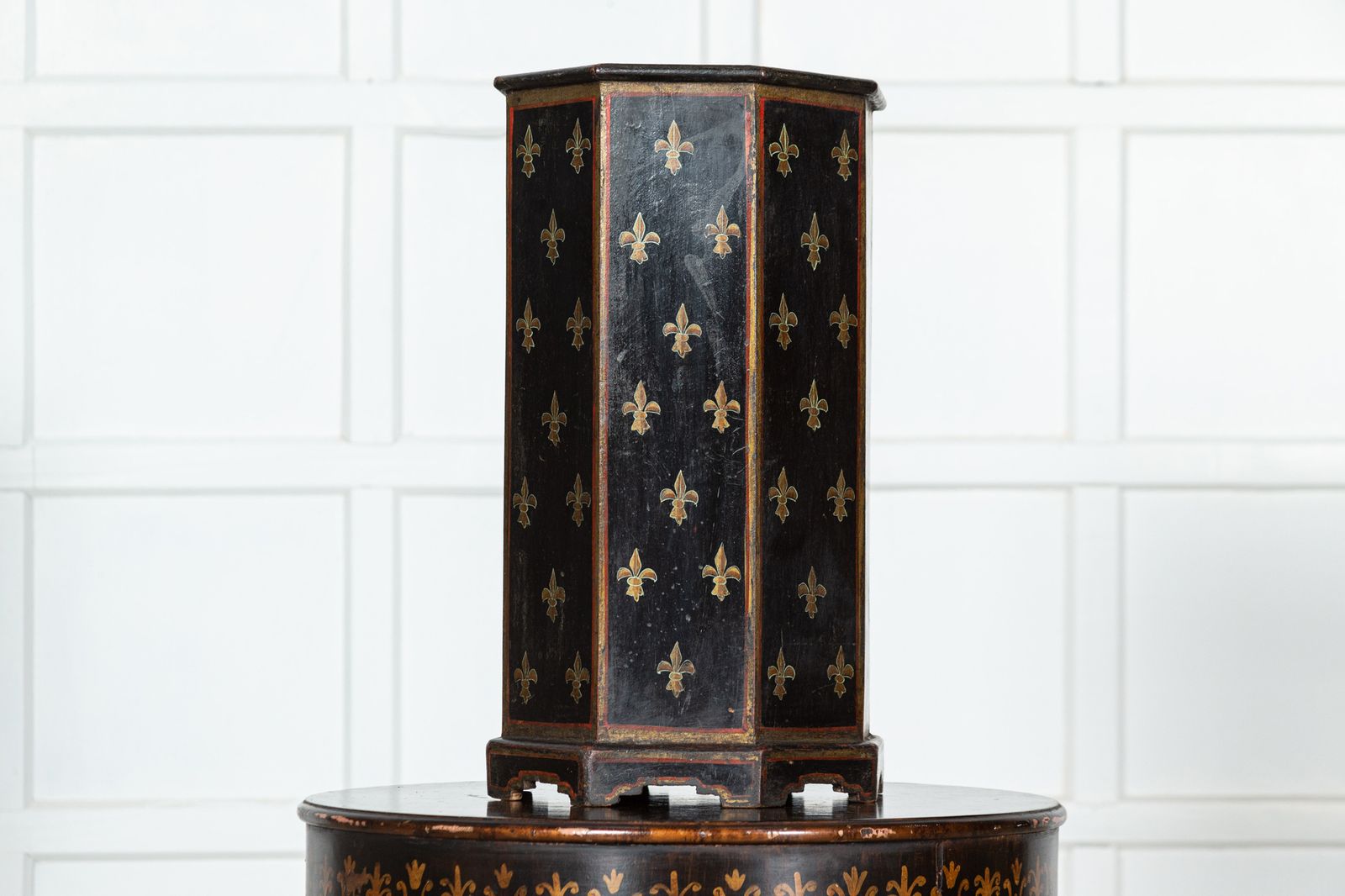 photo for sale French Napoleon III Fleur De Lis Painted Umbrella Stand