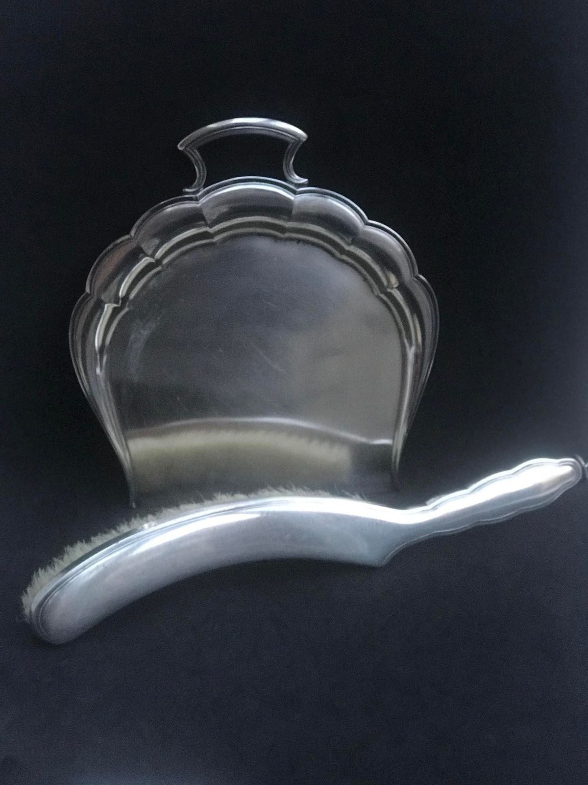 photo for sale Tafelschep En  Borstel Voor Kruimels, Wmf Duits Tafelservies, Verzilverd, Art Nouveau, Jaren 1930, Huwelijkscadeau