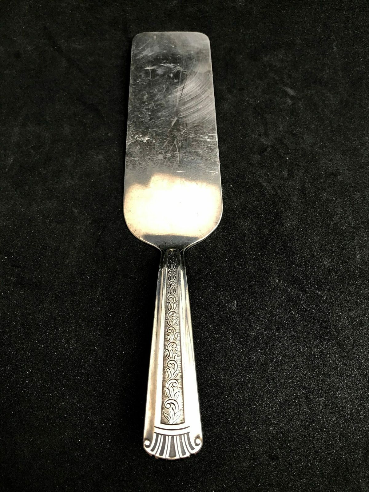 Taartschep Art Deco – Vintage Verzilverd Metaal, Frankrijk Ca. Jaren 1920 – Huwelijkscadeau photo vinterior