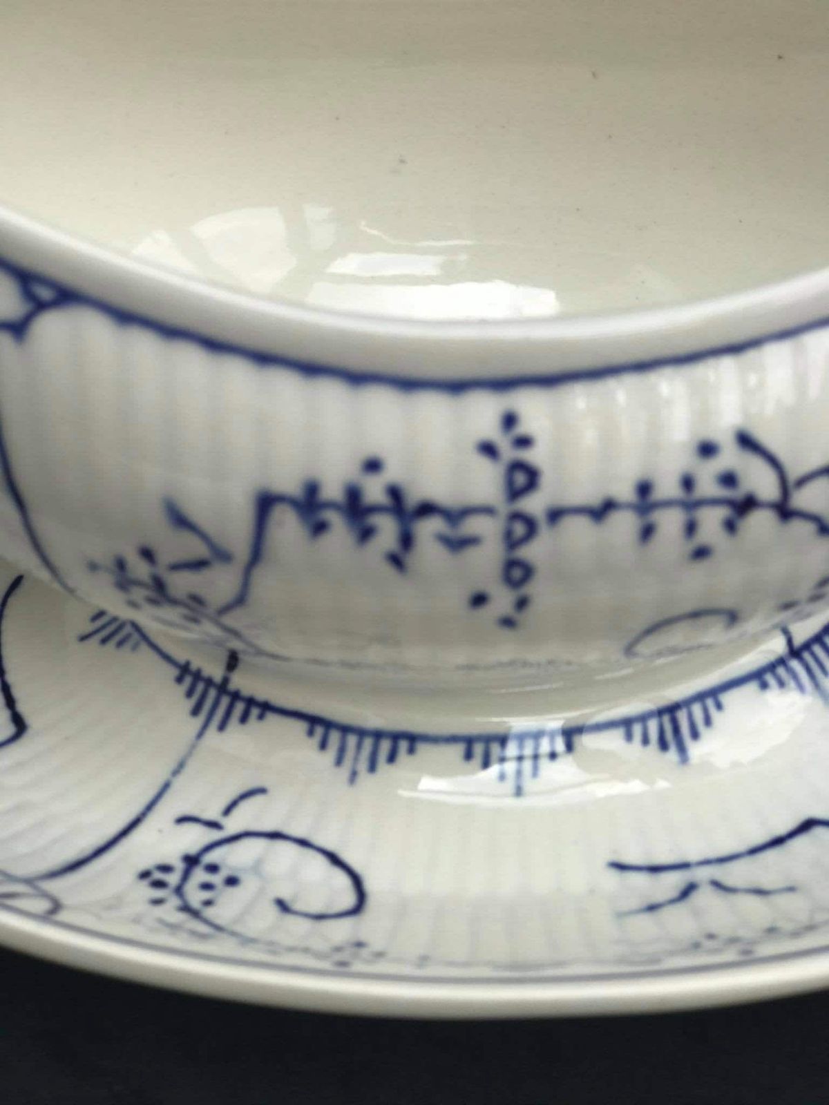 Boch Freres La Louviere Copenhagen Pattern, Gravy Boat With Saucer Dresden Blue White Porcelain 1920s, Antique Pottery Belgian Pottery photo furniture