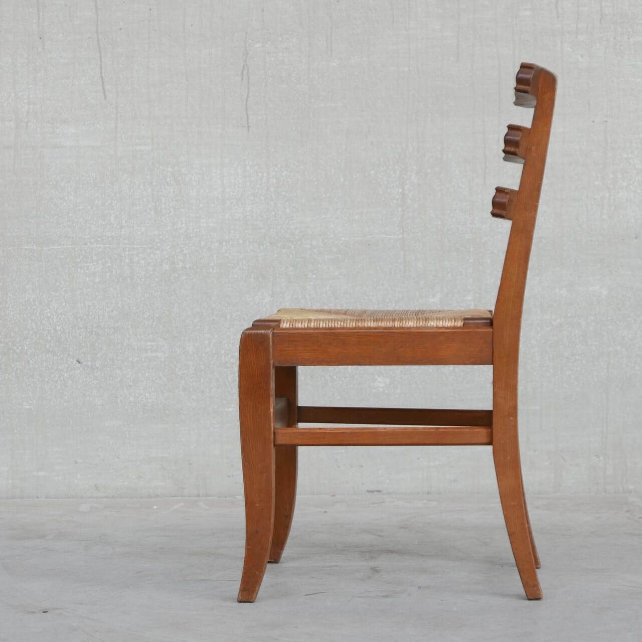 2750.0 Set Of Six Mid Century French Oak Dining Chairs (6) photo