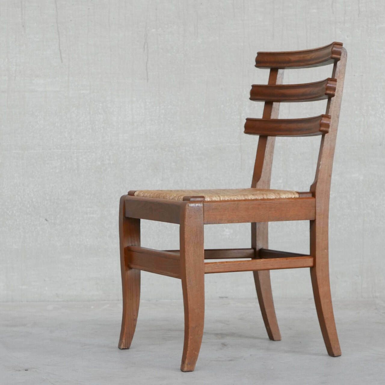photo vinterior Set Of Six Mid Century French Oak Dining Chairs (6)