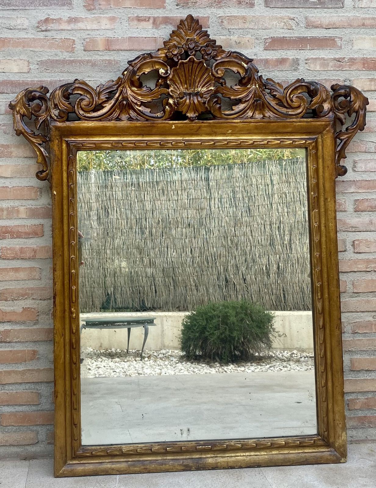 photo for sale Early 20th Century French Wood Wall Mirror