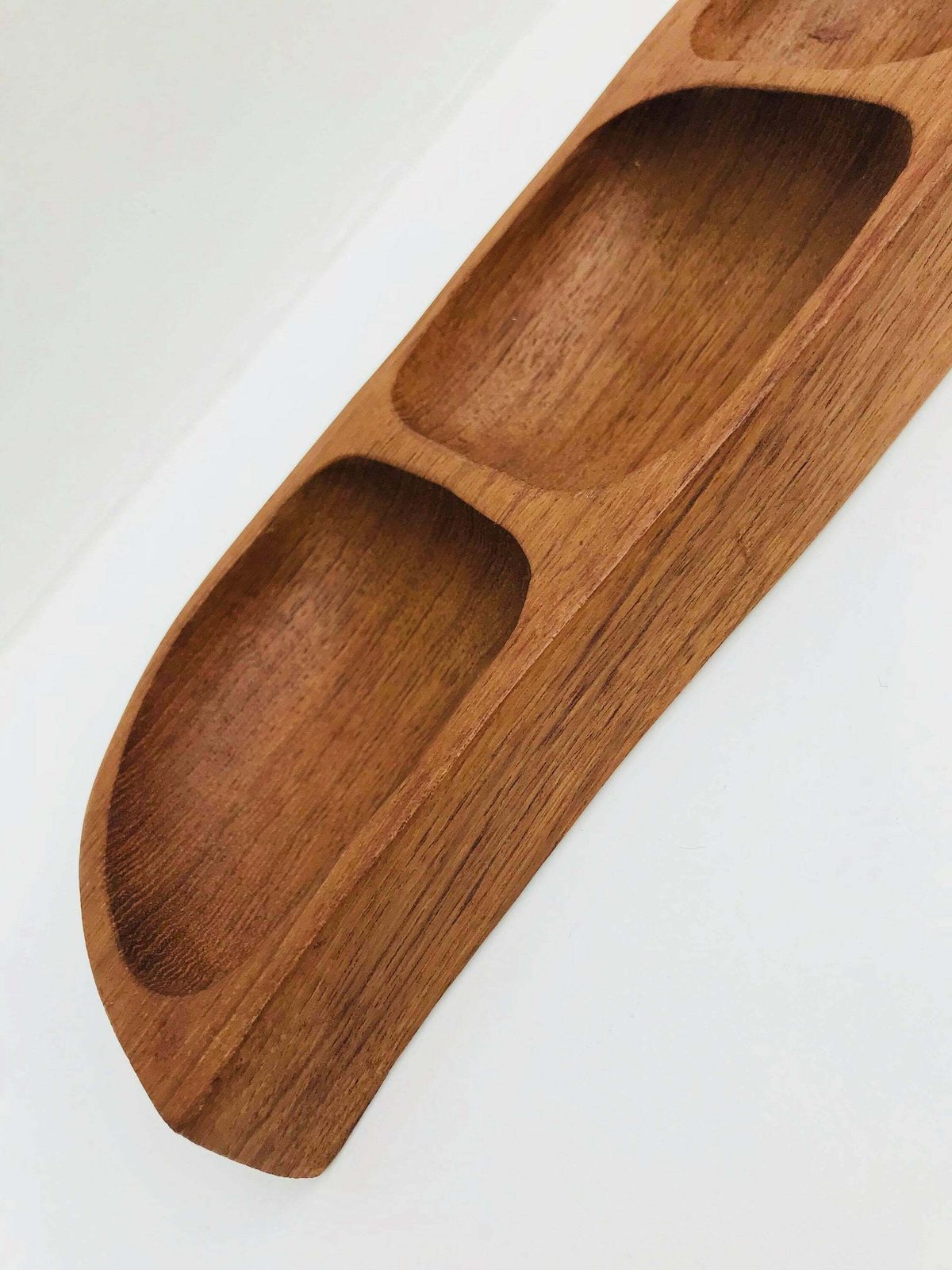 Teak Serving Tray Danish Mid Century Modern Bowl Teak Snack Dish Leaf Appetizers Tray photo furniture