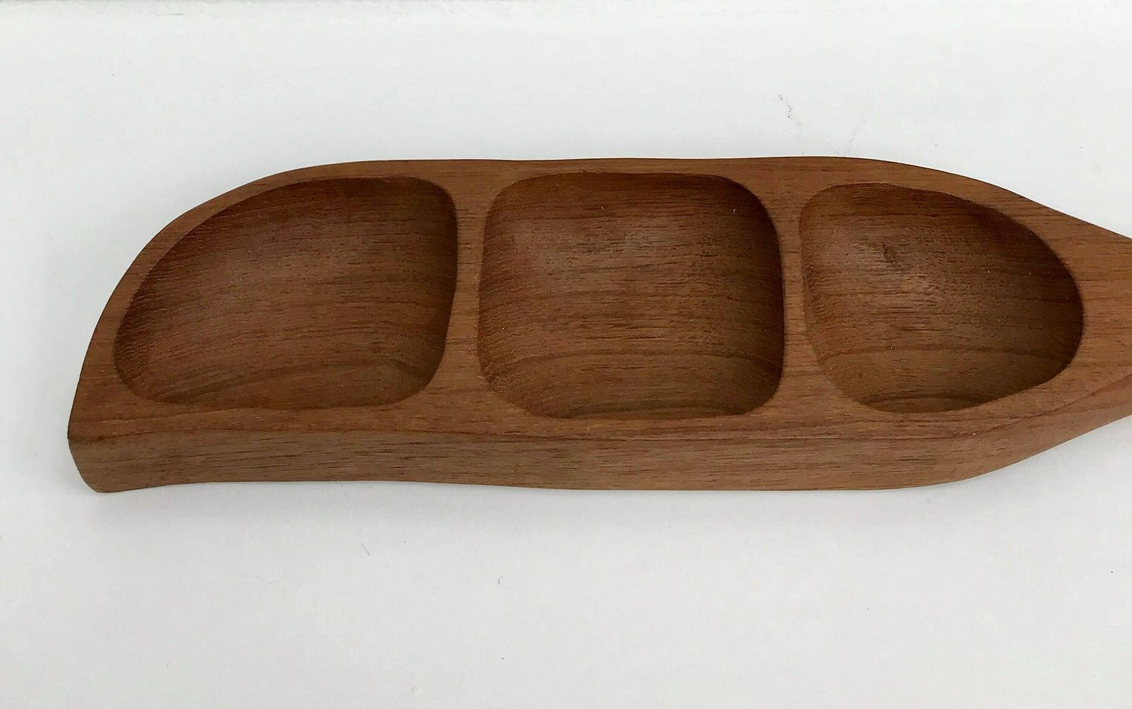 photo furniture Teak Serving Tray Danish Mid Century Modern Bowl Teak Snack Dish Leaf Appetizers Tray