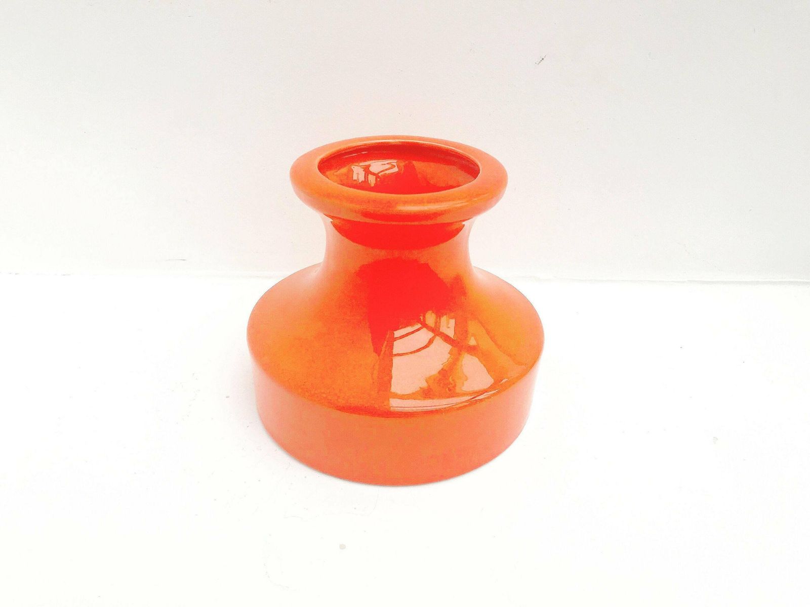 Modernist Orange Ceramic Vase West Germany Mid Century Home Decor Mcm Glazed German Pottery Gift For Him 70s Home Decor Wedding Gift photo furniture