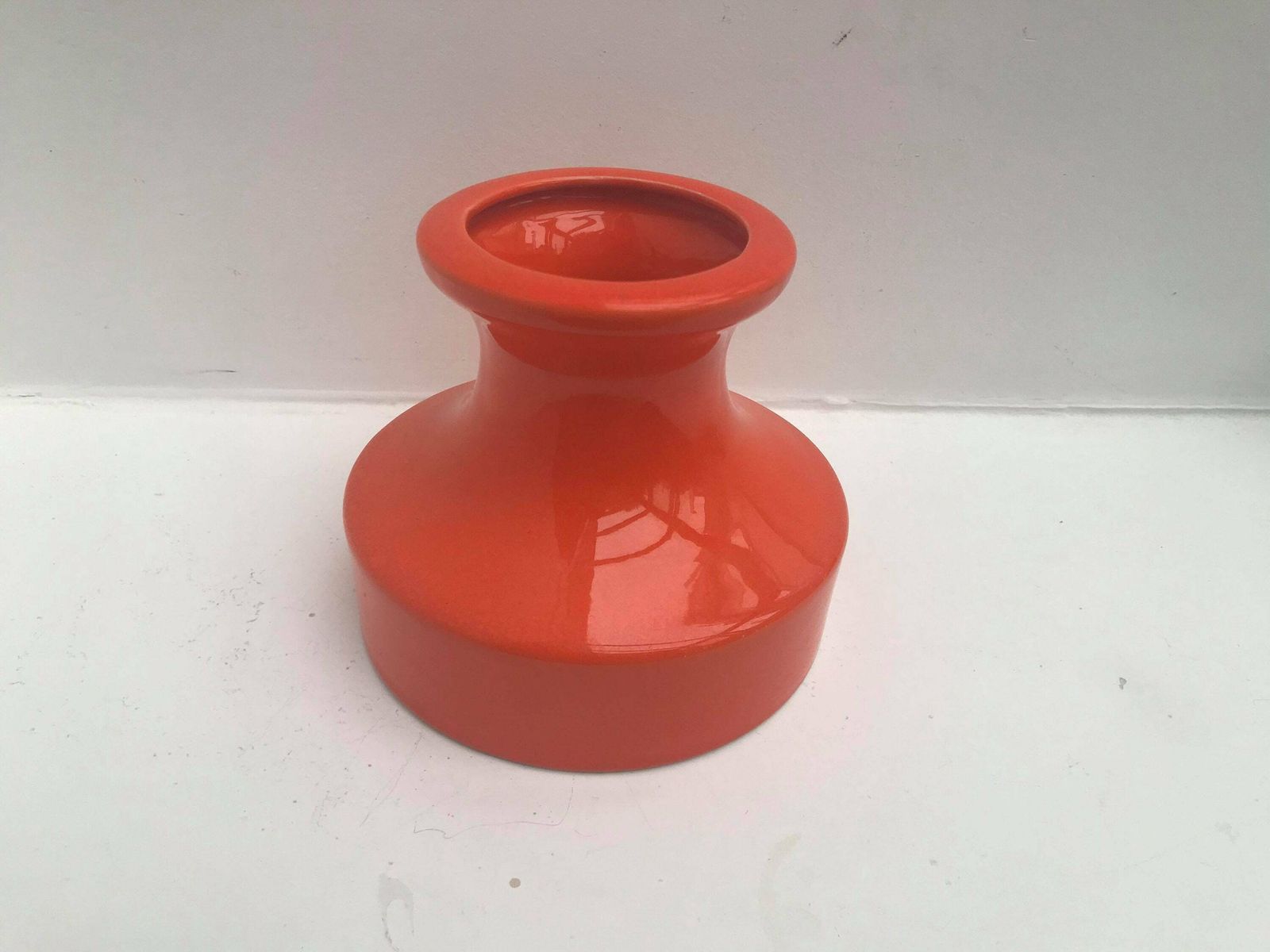 Modernist Orange Ceramic Vase West Germany Mid Century Home Decor Mcm Glazed German Pottery Gift For Him 70s Home Decor Wedding Gift photo 118.0