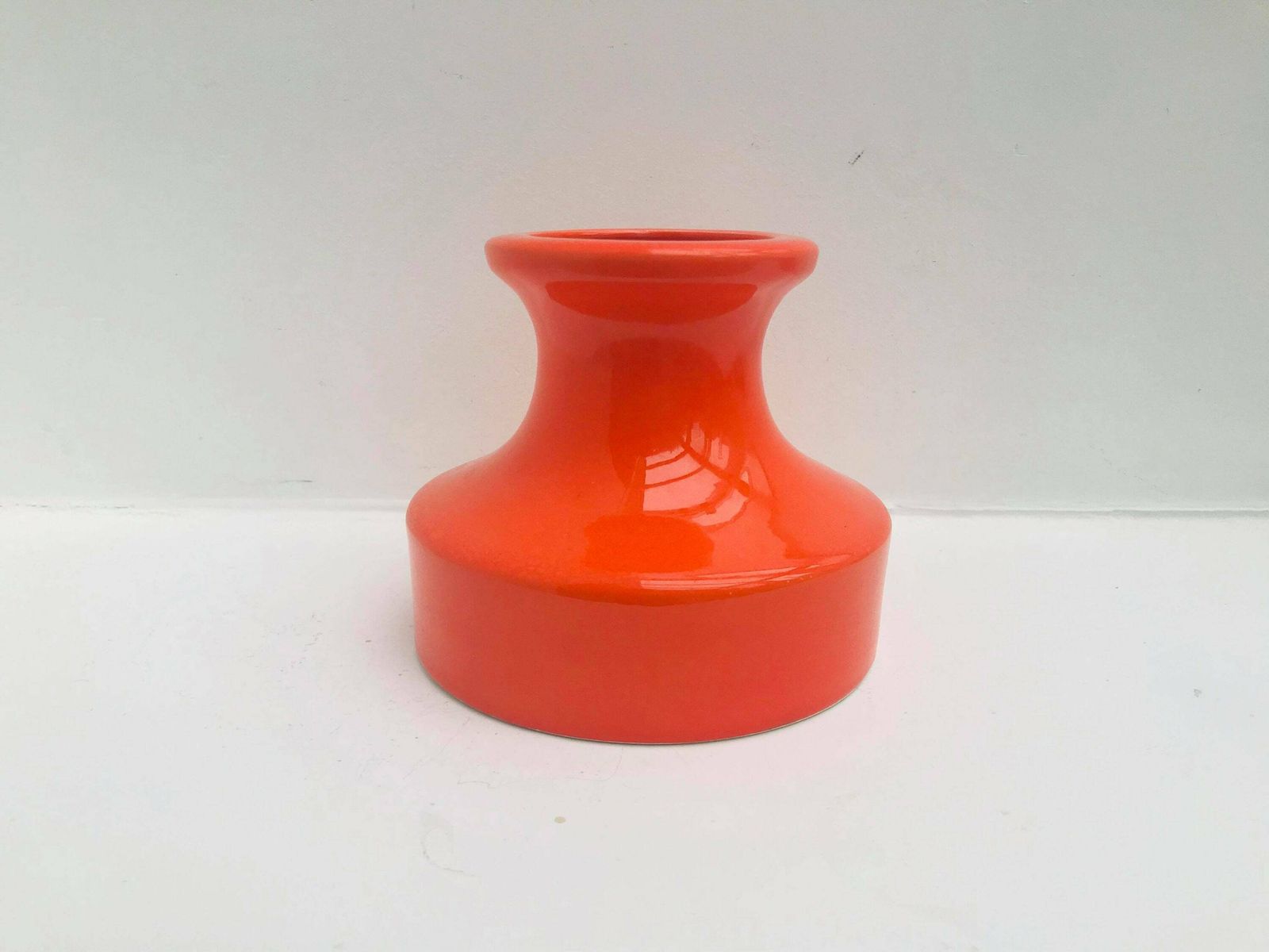 Modernist Orange Ceramic Vase West Germany Mid Century Home Decor Mcm Glazed German Pottery Gift For Him 70s Home Decor Wedding Gift photo buy