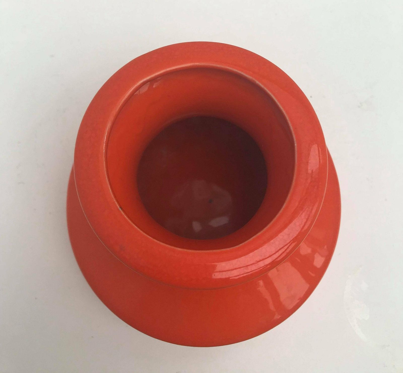 Modernist Orange Ceramic Vase West Germany Mid Century Home Decor Mcm Glazed German Pottery Gift For Him 70s Home Decor Wedding Gift photo vintage