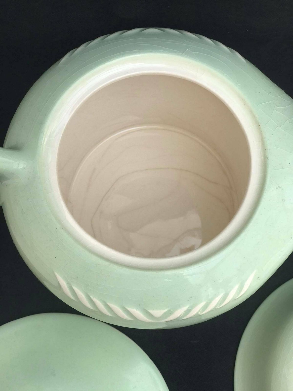 Coffee Tea Set Vintage Figgjo Flint Norway Sissel Mint Green Sugar Bowl Teapot 1950s Ragnar Grimsrud Scandinavian photo Home Decor