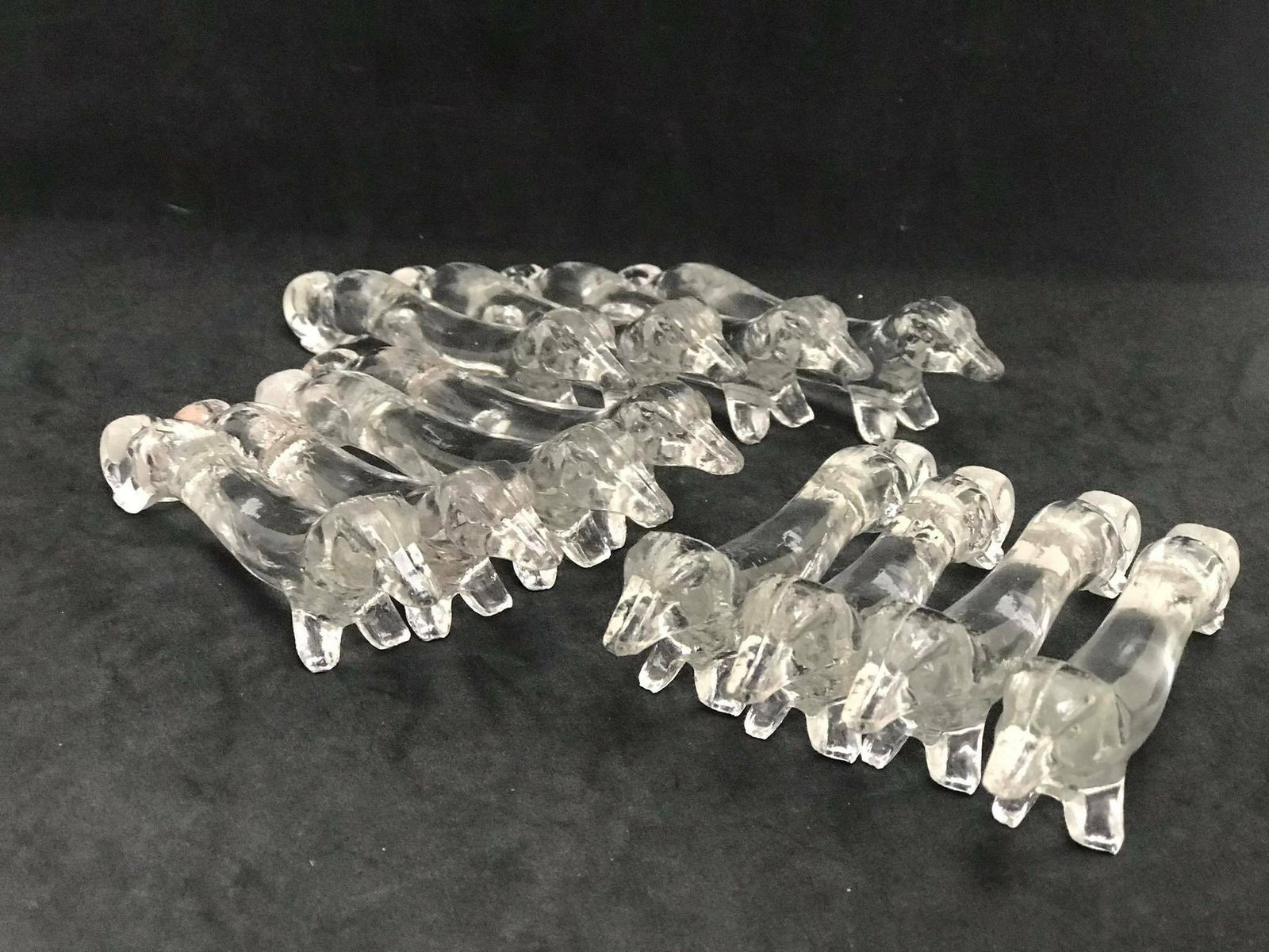 photo furniture Dachshund Glass Clear Knife Rests Mid Century Gift Dog Lover Vintage Knife Set, Retro Table Holders Hostess Gift For Best Friend
