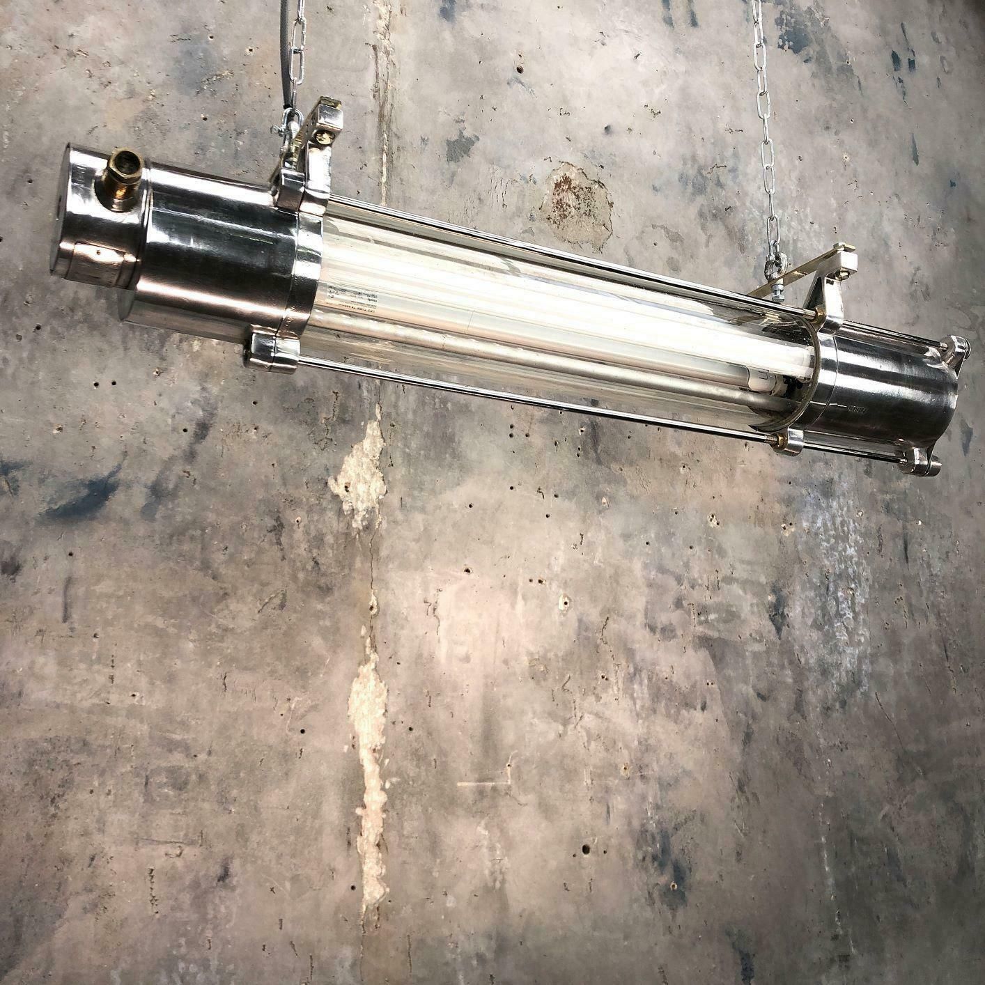 1970s German Industrial Cast Aluminium And Glass T8 Explosion Proof Striplight photo for sale