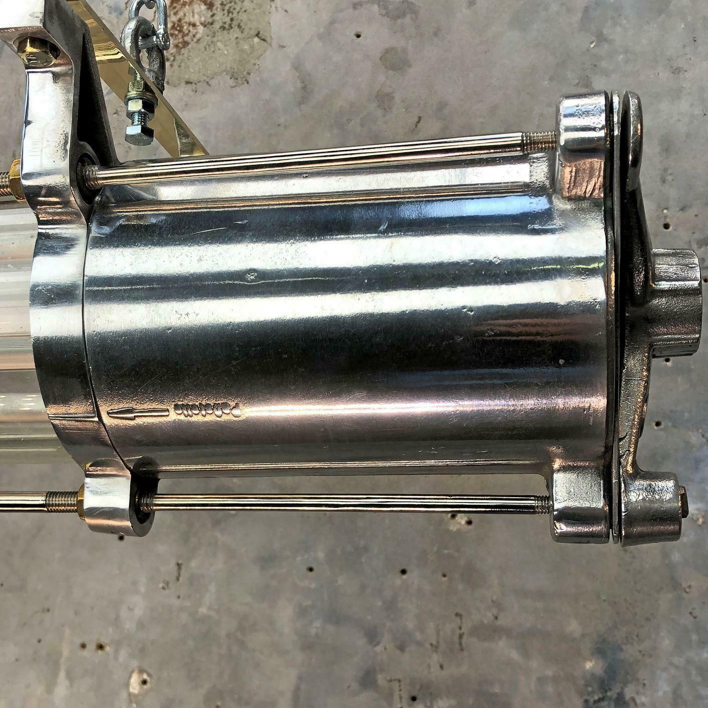 photo vinterior 1970s German Industrial Cast Aluminium And Glass T8 Explosion Proof Striplight