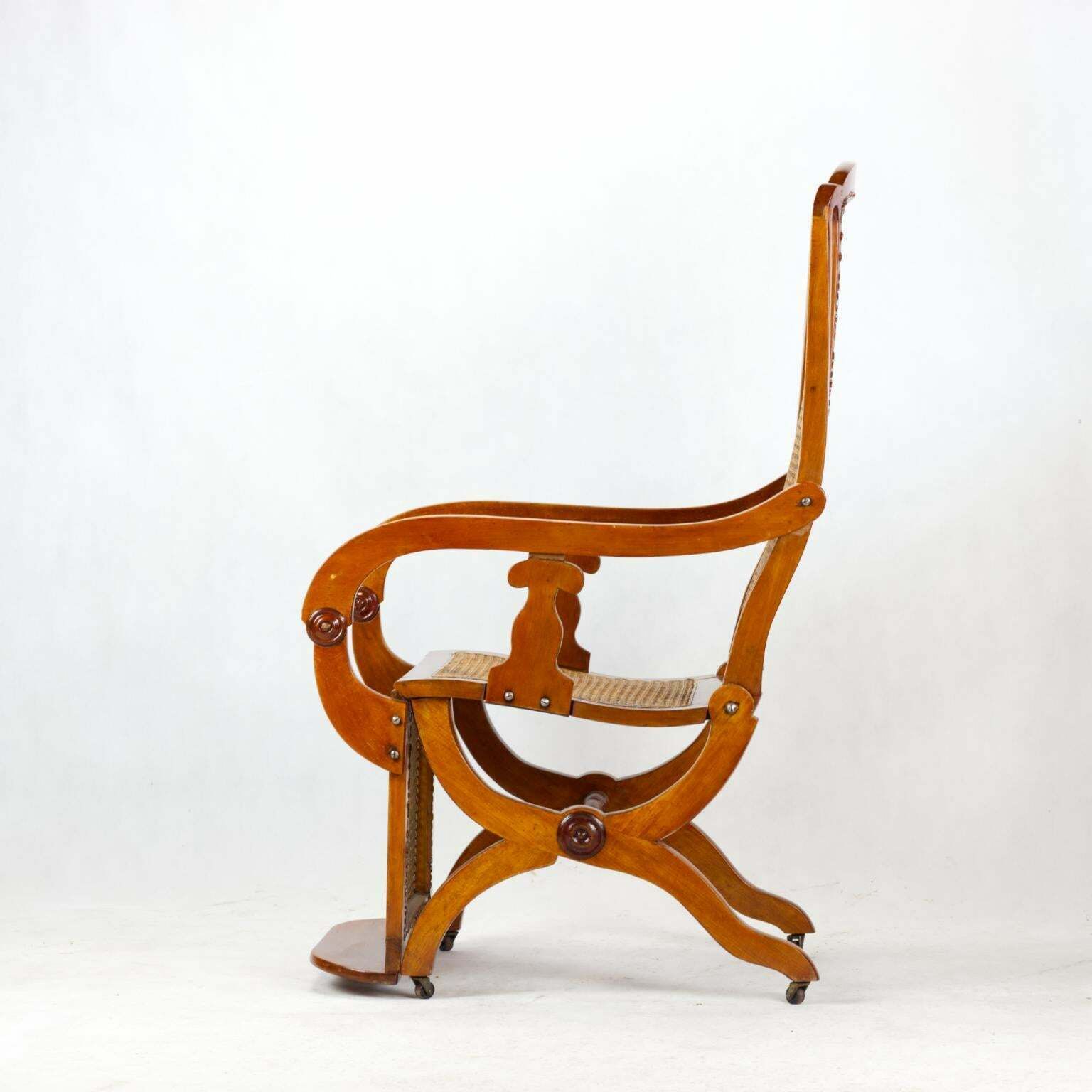 19th Century Biedermeier Reclining Cane Chair photo 1716.0