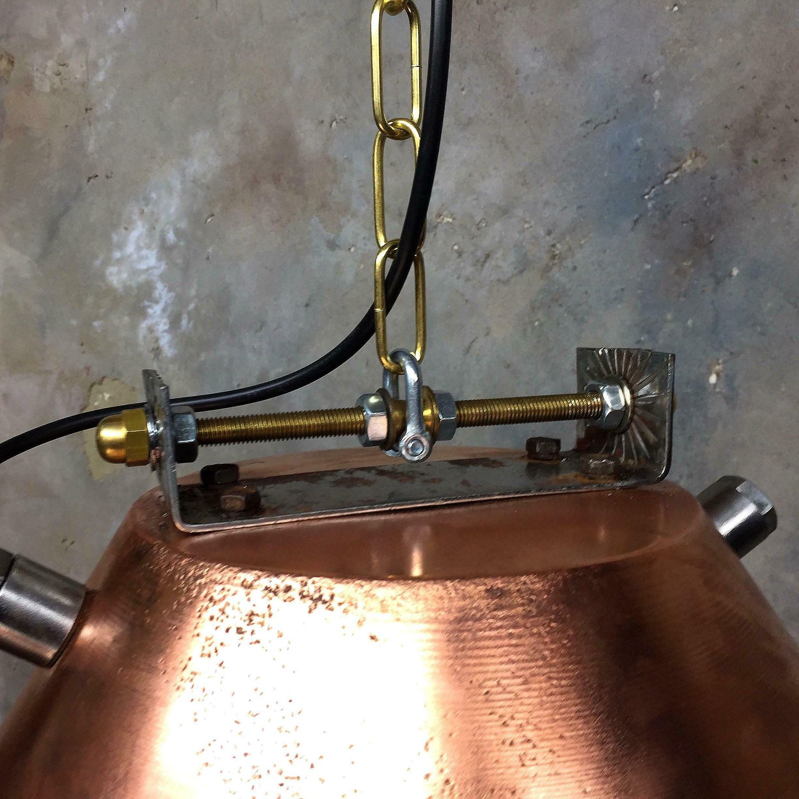 20th Century Industrial Veb Copper & Aluminium Pendant & Bronze Fittings photo buy