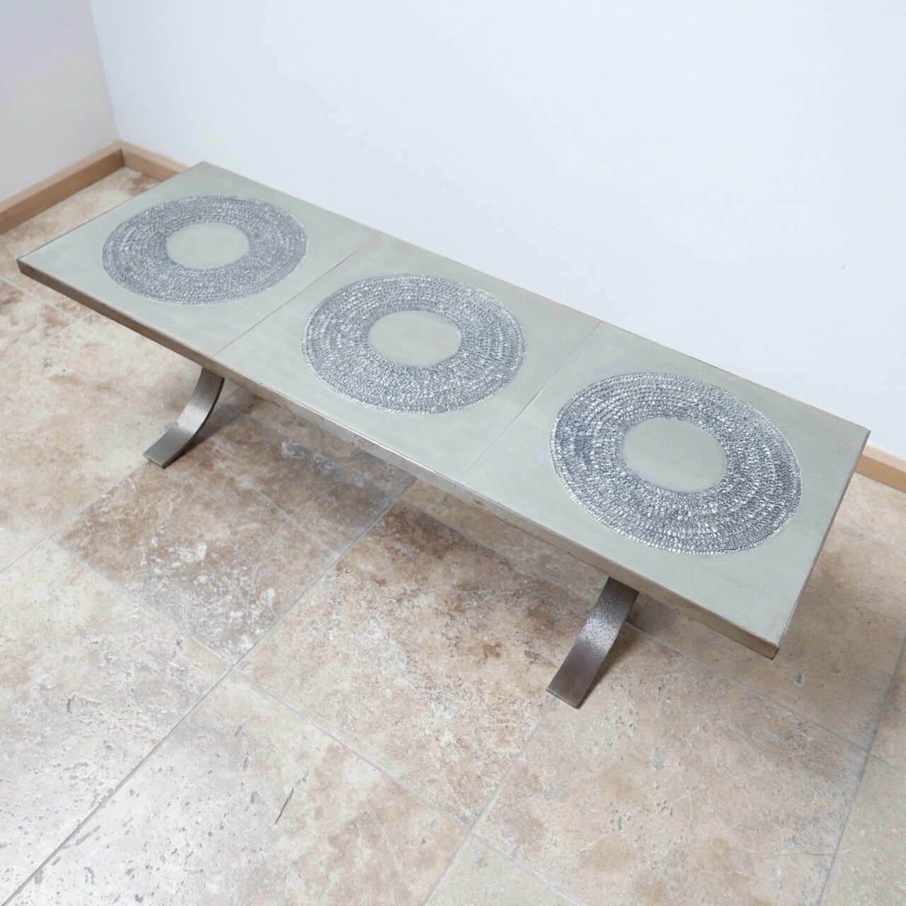 photo for sale Mid Century Brutalist Coffee Table Attributed To Marc D'haenens