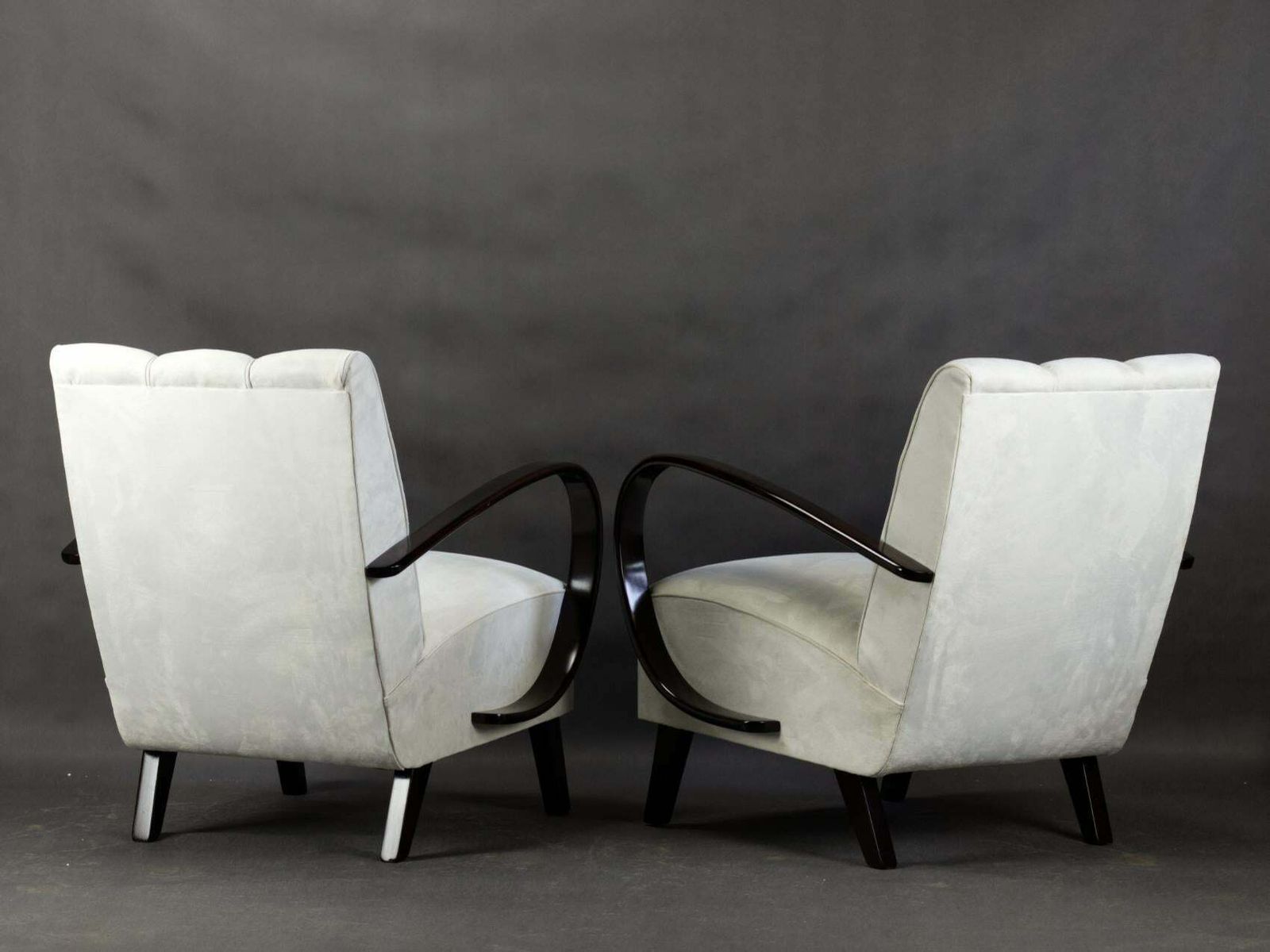 Pair Of Armchairs By Jindrich Halabala 1950s photo vintage