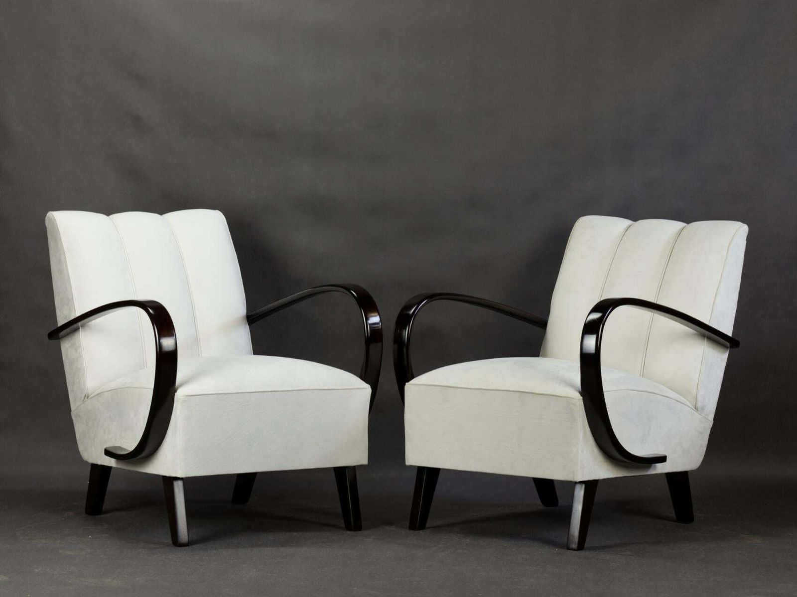 photo for sale Pair Of Armchairs By Jindrich Halabala 1950s