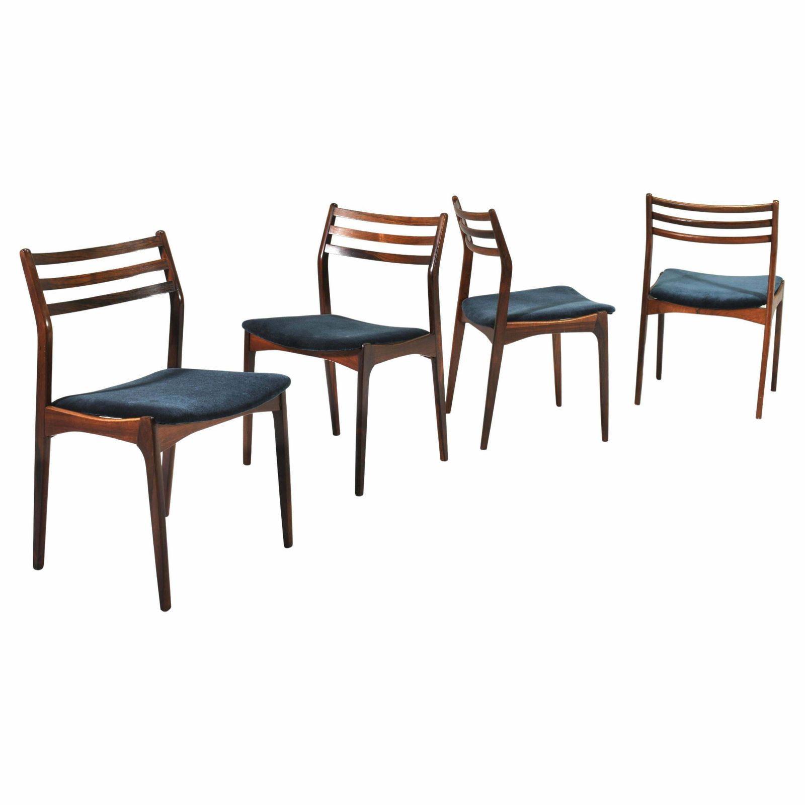 Set Of Four Scandinavian Danish Dining Chairs   Denmark, Circa 1960
