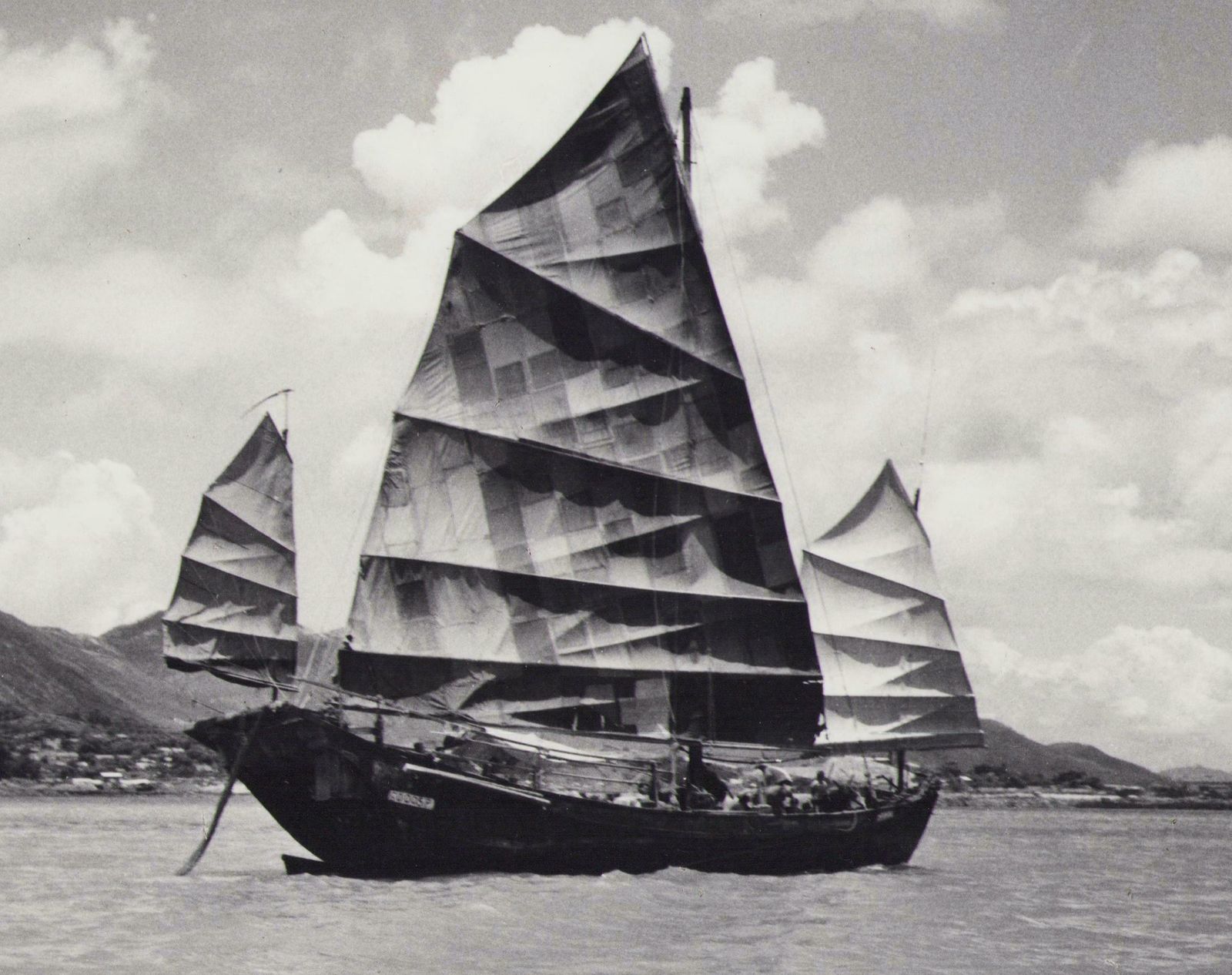 Hong Kong Boat Water Black And White Photography 1960s photo furniture