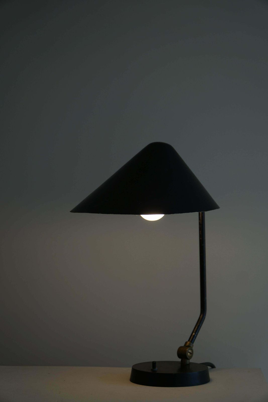photo for sale Danish Modern Adjustable Table Lamp In Metal, Made By Louis Poulsen, 1950s