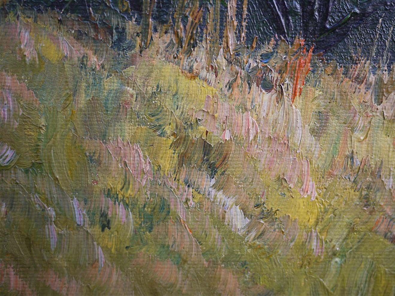 Art Hilly Landscape Nature Painting Italian Oil On Canvas 1930 photo