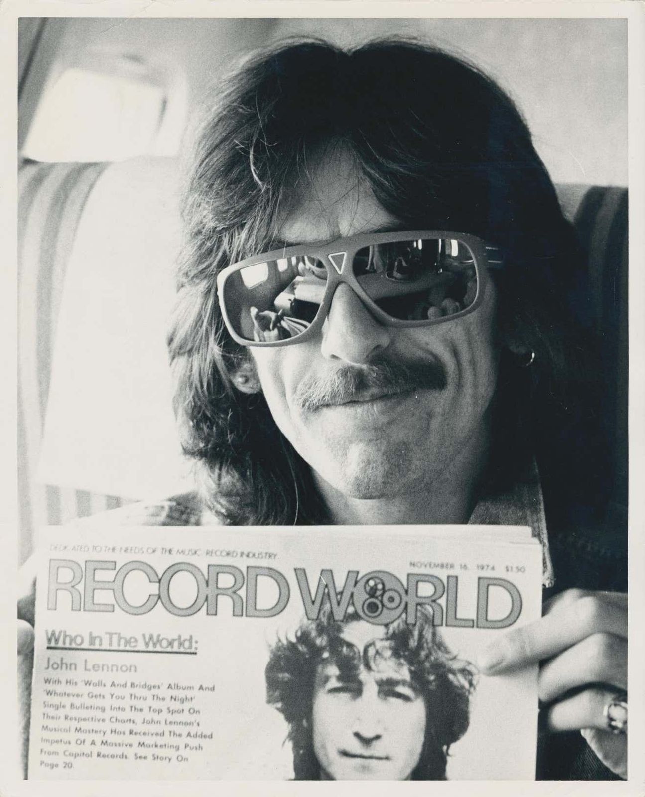 Henry Grossman George Harrison And Record World Black And White Photograph,  1974