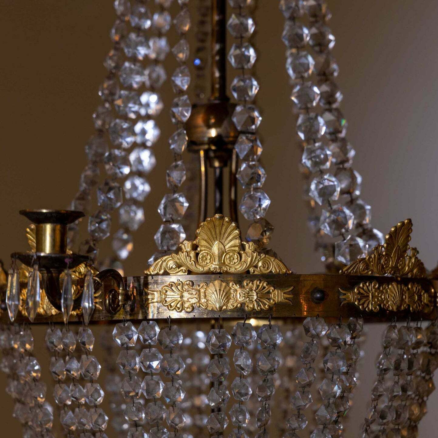 Chandelier With Crystals, France Circa 1830 photo for sale