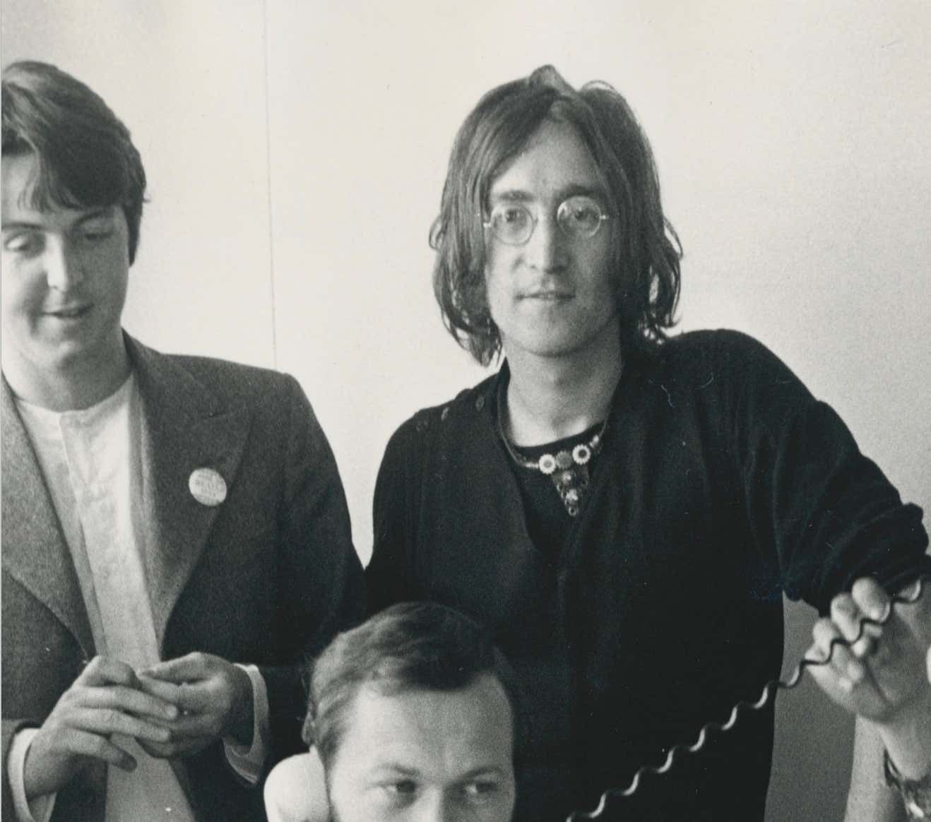 The Beatles, Office, Black And White Photograph, 8" X 10". Circa 1970 photo furniture