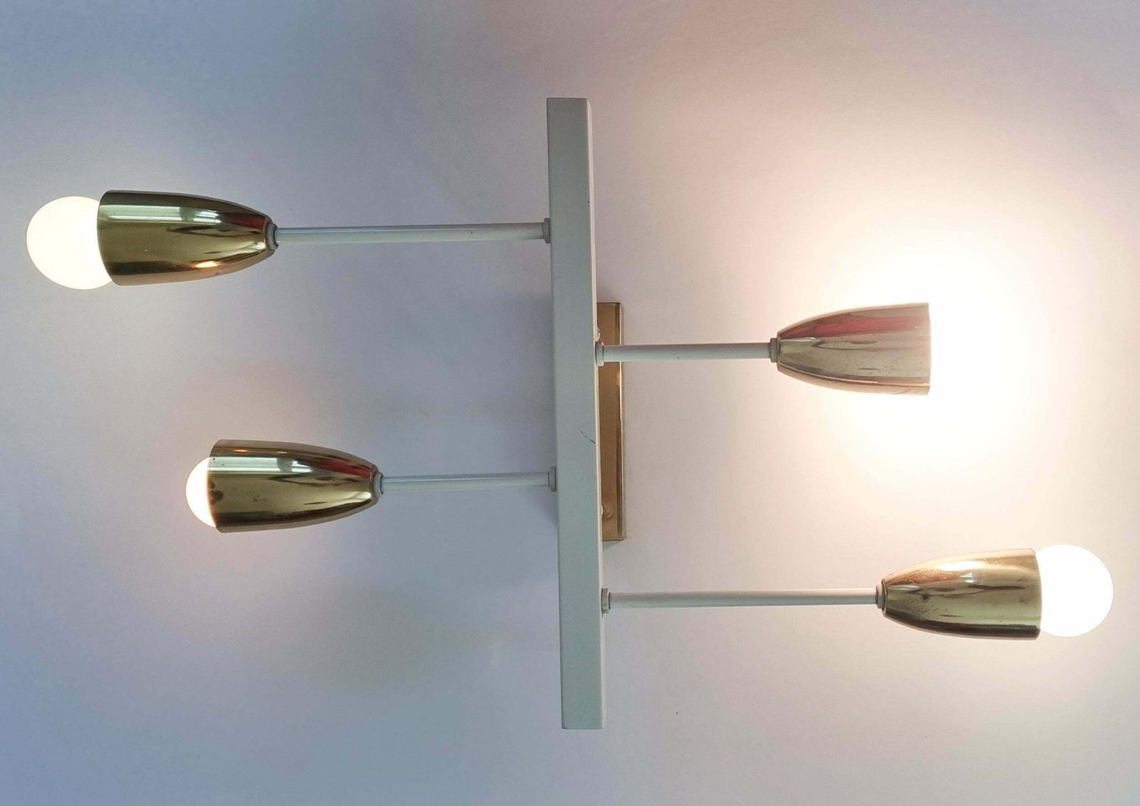 photo buy Pair Of Midcentury Wall Or Ceiling Lamps, Flush Mounts, Stilnovo Style, 1960s