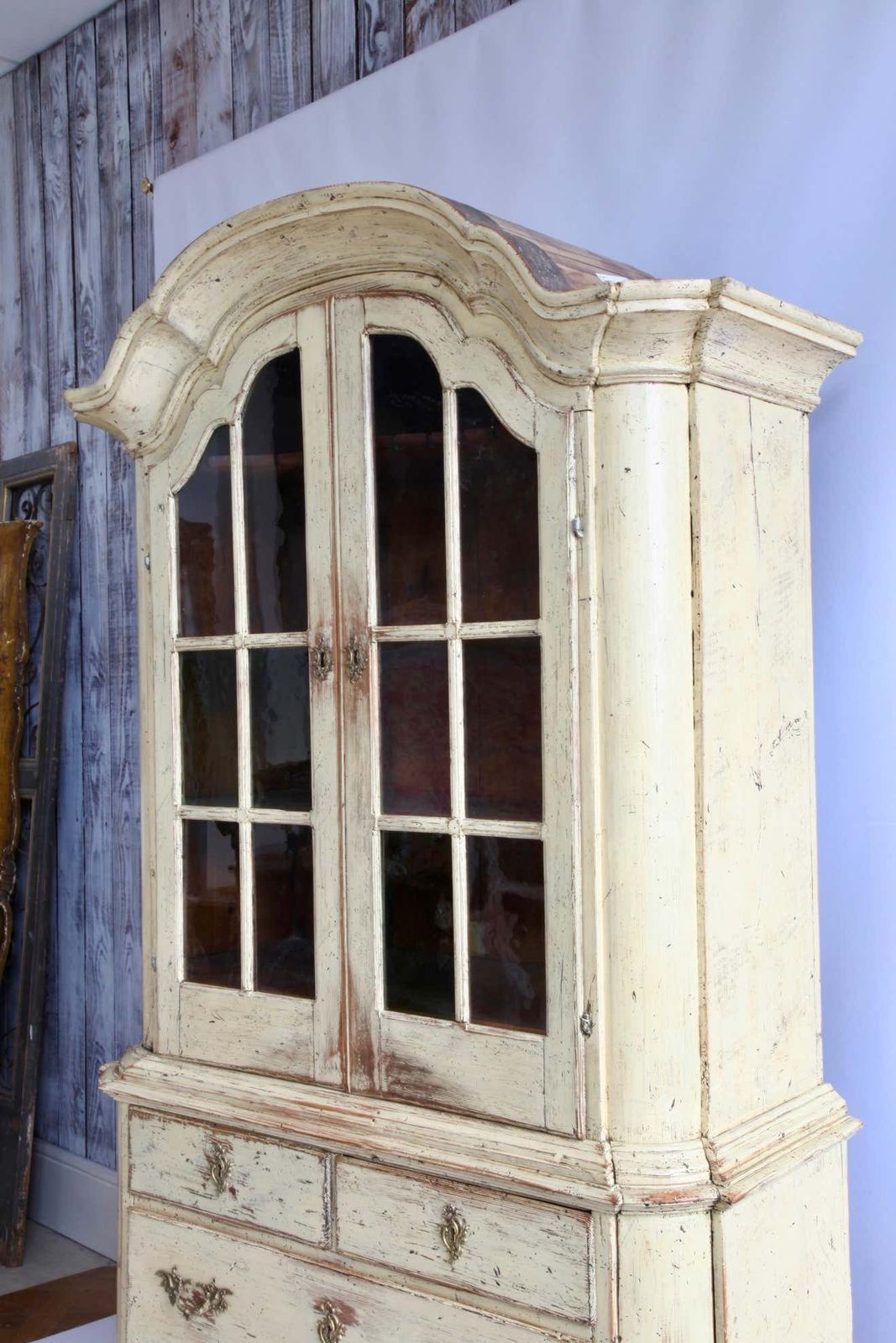18th Century Gustavian Yellow Swedish Display Cabinet photo Furniture