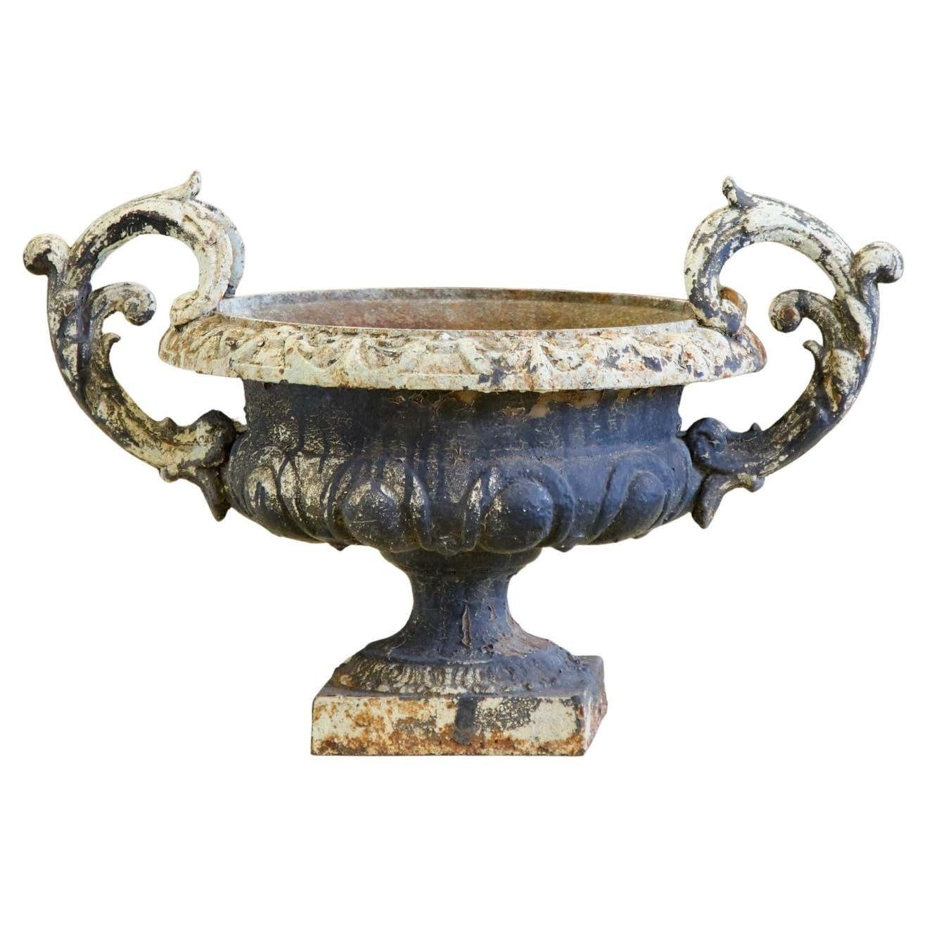 Pair Of 19 Century Cast Iron Urns photo furniture