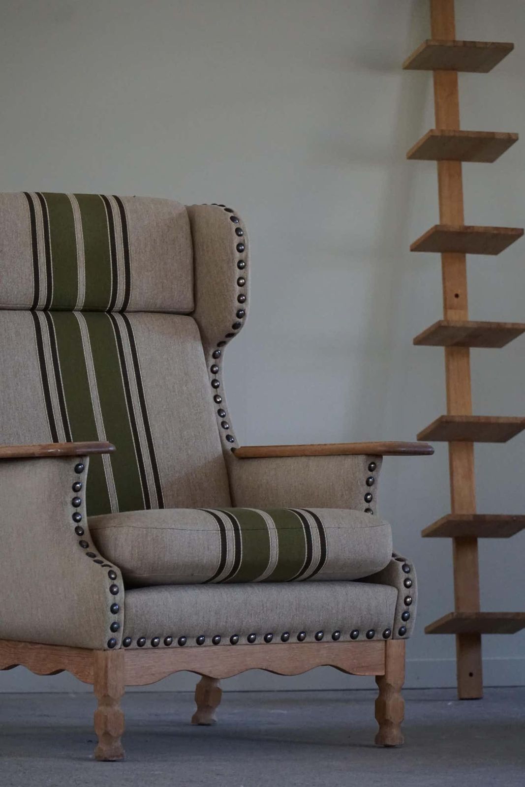 Pair Of Danish Modern Highback Lounge Chairs In Style Of Henning Kjærnulf, 1960s photo for sale