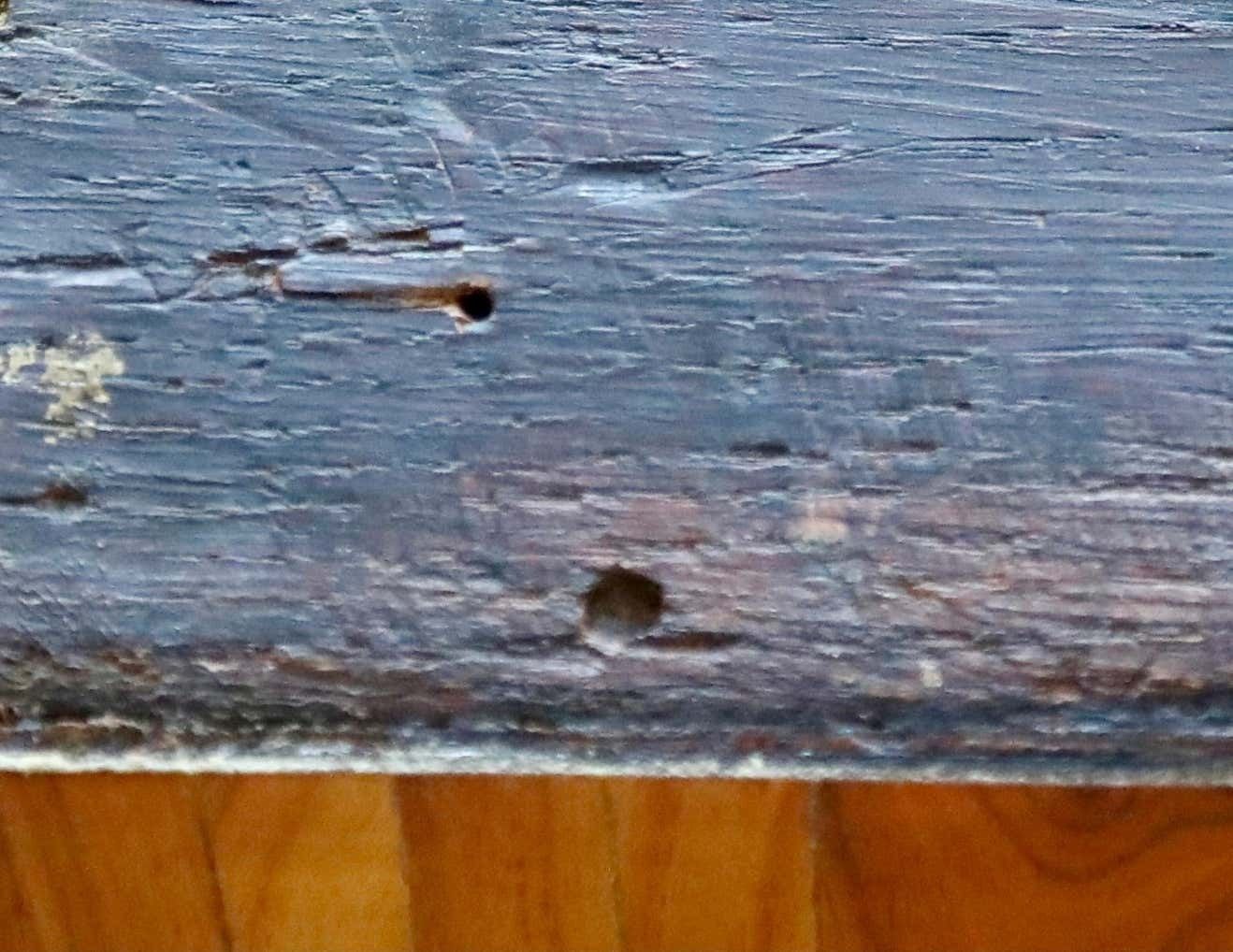 12800.0 18th Century Marquetry Commode With Sainte Anne Grey Marble, Stamped By L.Aubry photo