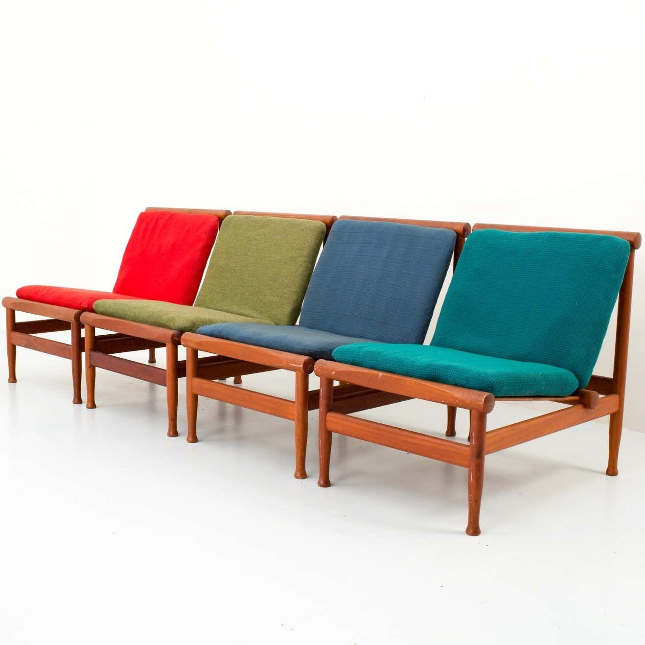 Set Of Four '501' Lounge Chairs By Kai Lyngfeld Larsen In Teak, Denmark, 1950s photo Furniture