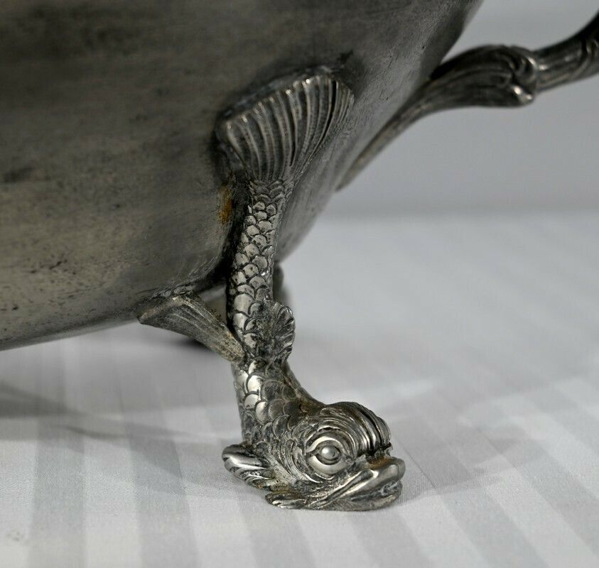 Tureen And Tray In Fine Pewter Stamped L. Houzeaux Early 20th Century photo buy