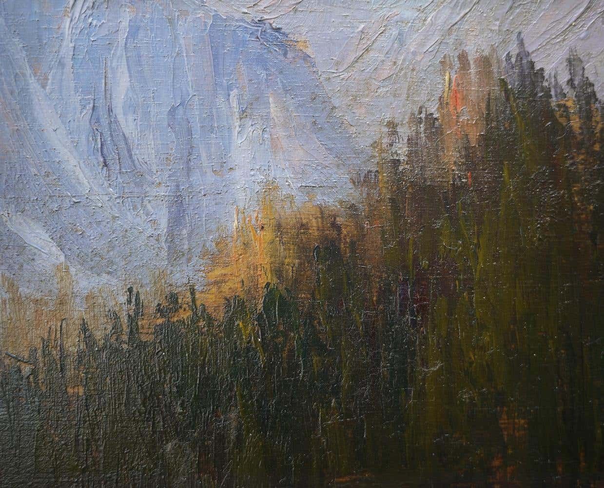 Oil Painting, Dolomites, "Monte Tuglia", Marcelliano Canciani, 1910s photo buy