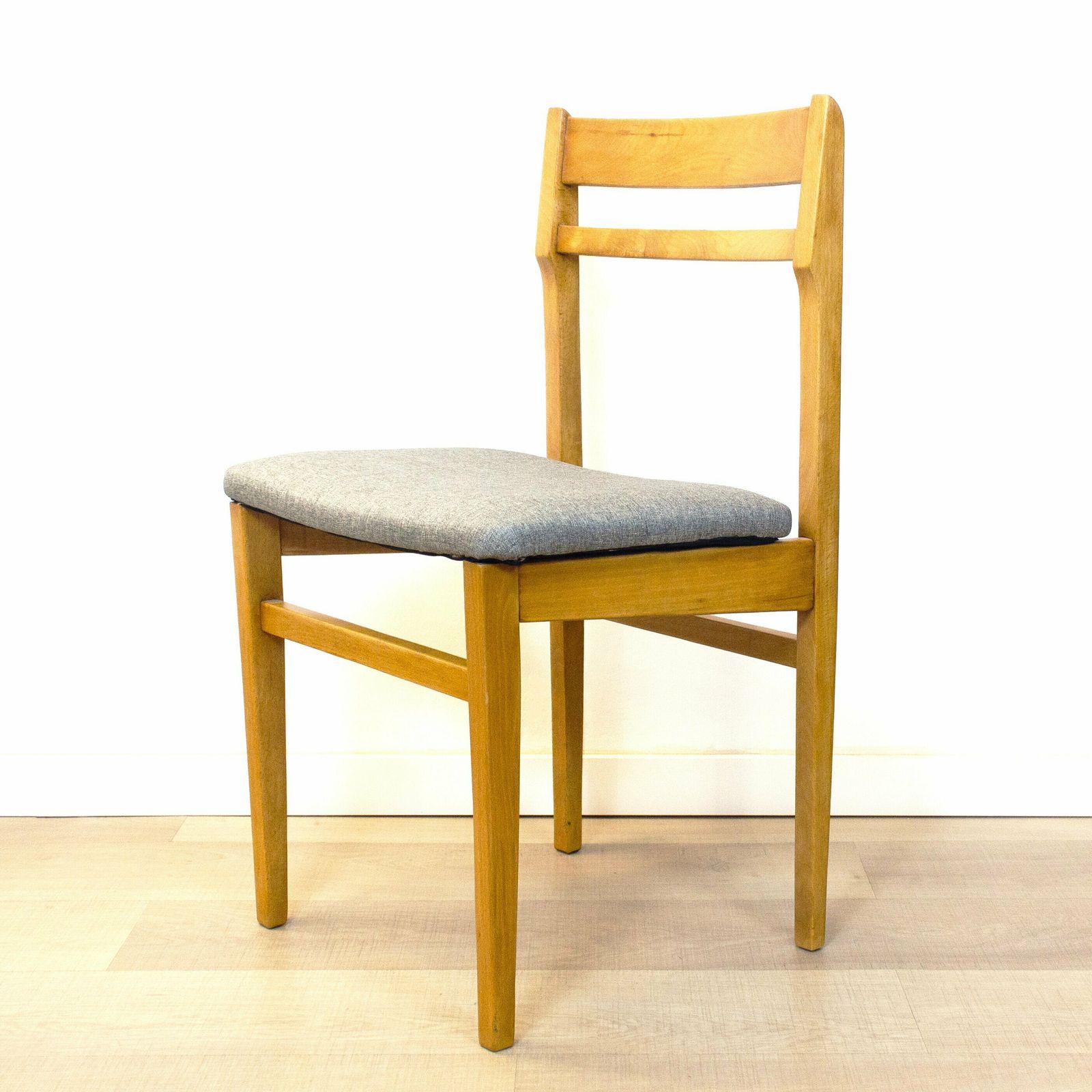 Set Of 4 Vintage Wooden Chairs By Muebles Gascón, Spain 1960s photo for sale