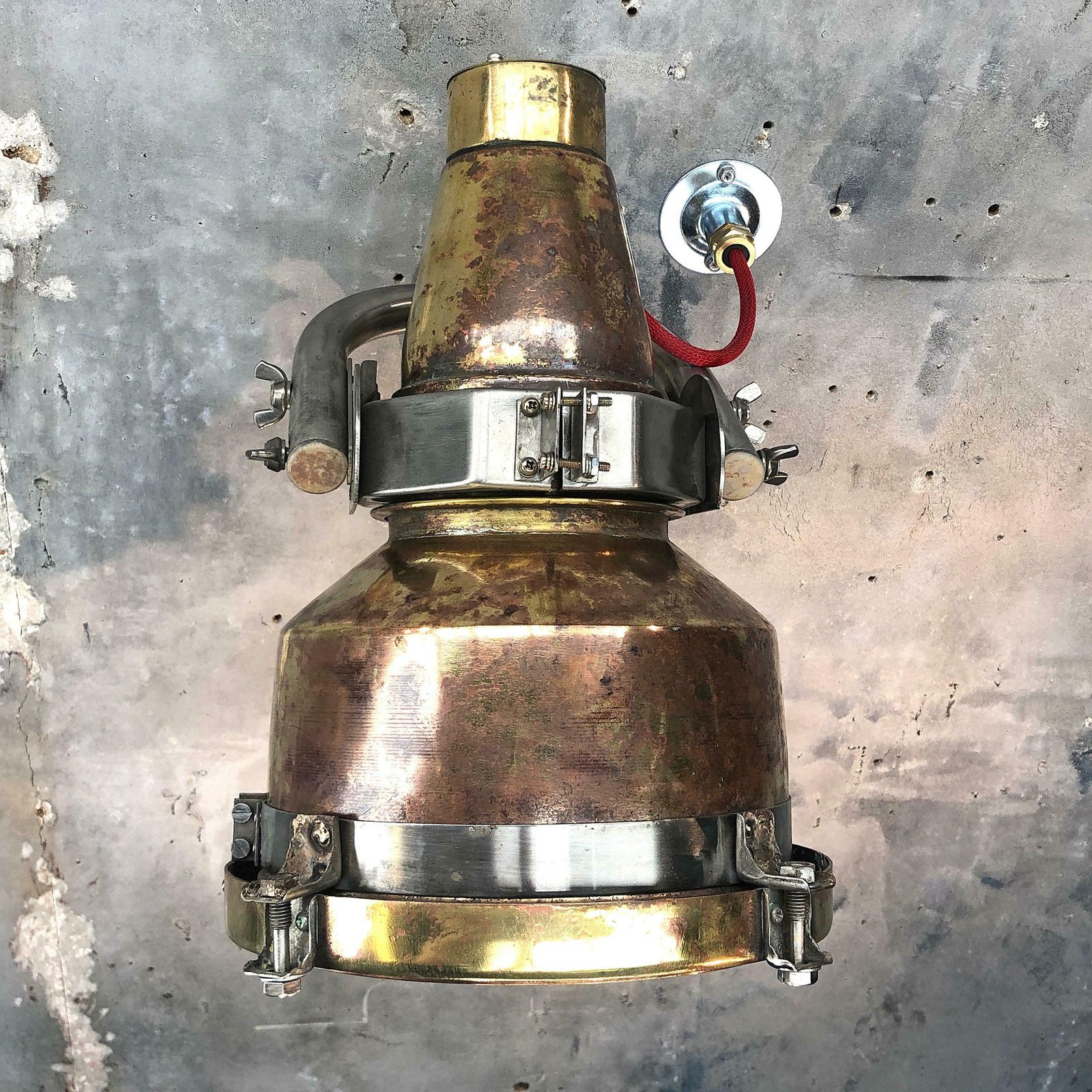 1960s Japanese Spun Brass And Aluminum Architectural Wall Washer Uplighter photo buy